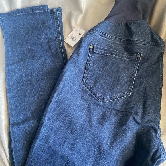 NEW Indigo Blue Maternity Jeans size XL - Picture 3 of 4